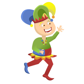 Jester in red tights clipart