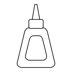 Glue drawing black and white clipart