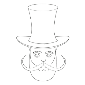 Leprechaun head black and white clipart