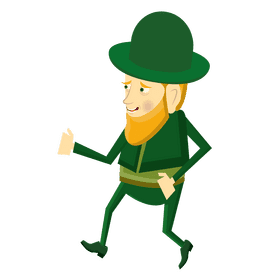 Leprechaun running clipart