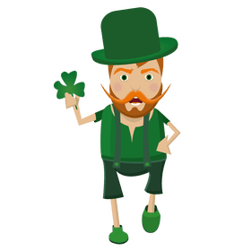 Leprechaun with clover clipart