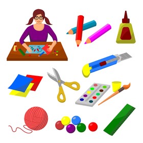 Handicraft icons set vector