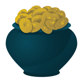 Pot of coins clipart