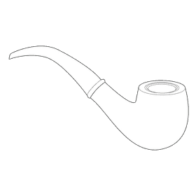 Smoking pipe black and white clipart