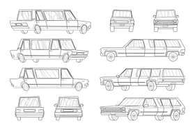 Limousine black and white vector