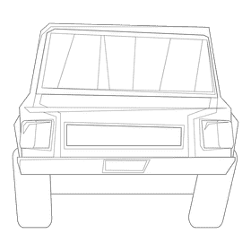 Limousine blue black and white clipart