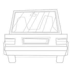 Limousine rear side black and white clipart