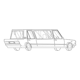 Limousine black and white clipart