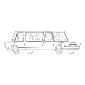 Limousine black and white clipart