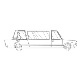 Limousine black and white clipart