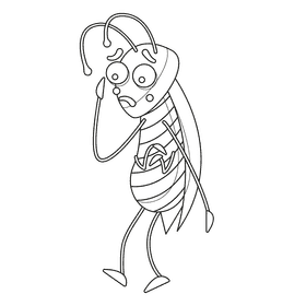 Cockroach desperate black and white clipart