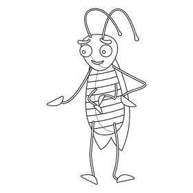 Cockroach friendly black and white clipart