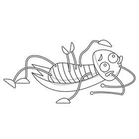Cockroach lies black and white clipart