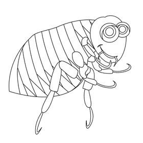 Flea friendly black and white clipart