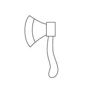 Ax drawing black and white clipart