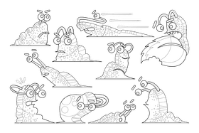 Slug black and white vector