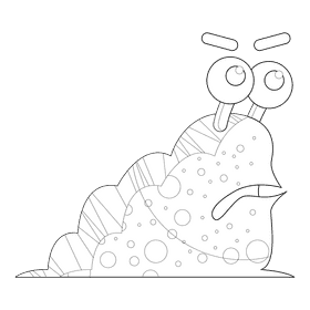 Slug angry black and white clipart