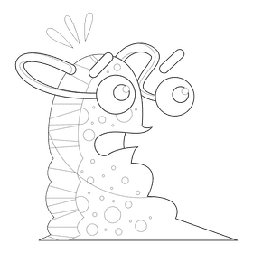 Slug anxious black and white clipart
