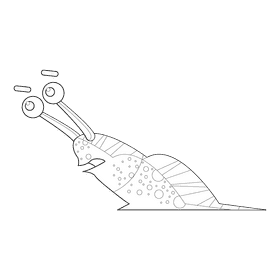 Slug black and white clipart