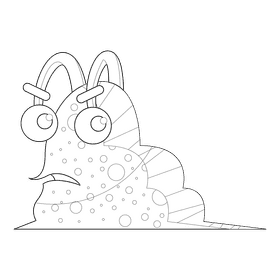 Slug displeased black and white clipart