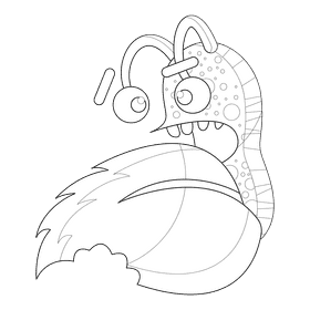 Slug eats black and white clipart