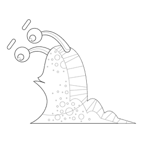 Slug pensive black and white clipart