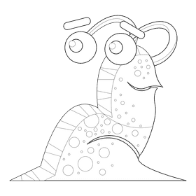 Slug smile black and white clipart