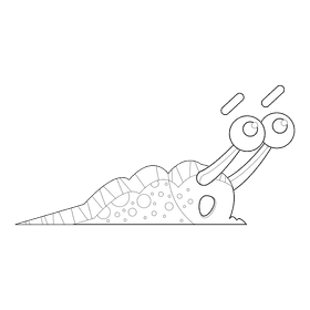 Slug surprised black and white clipart