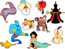 Aladdin cartoon characters vector