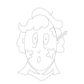 Artist painter black and white clipart