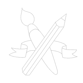 Artist Brush Pencil black and white clipart