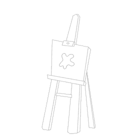 Artist Easel black and white clipart