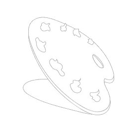 Artist Palette black and white clipart