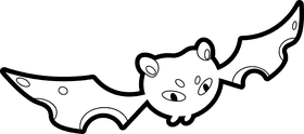 Bat black and white clipart