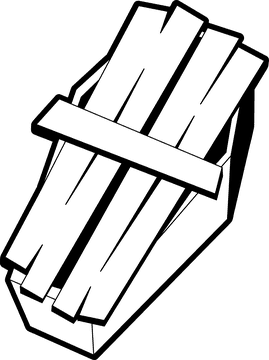 Vampire coffin black and white clipart