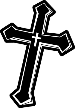 Cross black and white clipart