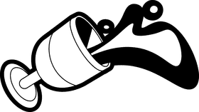 Vampire cup of blood black and white clipart