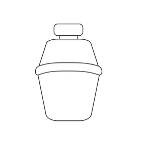 Hiking water bottle drawing black and white clipart