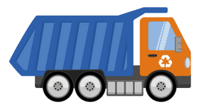 Garbage truck blue clipart