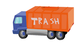 Garbage truck cartoon clipart