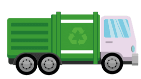 Garbage truck green clipart