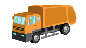 Garbage truck orange clipart