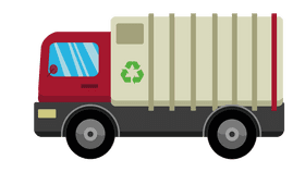 Garbage truck red clipart