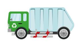 Garbage truck white clipart