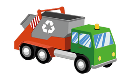Garbage truck with container clipart