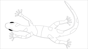 Desert gecko black and white clipart