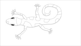 Toxic gecko black and white clipart