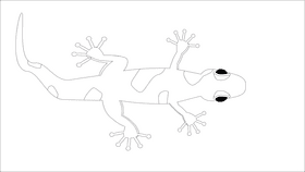 Gecko with spots black and white clipart