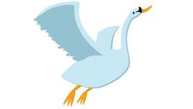 Swan flying clipart