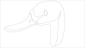 Swan head black and white clipart